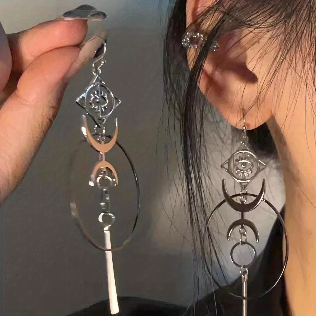 Women's Vintage Latin-Style Crescent-Shaped Long Drop Earrings
